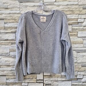 Hollister Sweater Women's Size Medium Grey Preppy Casual Oversized